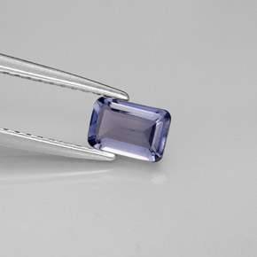 0.45캐럿 천연 바이올렛 블루 아이올라이트, 에메랄드 컷, 5.8×4 mm, VS