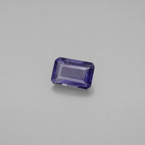 0.51캐럿 천연 바이올렛 블루 아이올라이트, 에메랄드 컷, 6×4.1 mm, VS