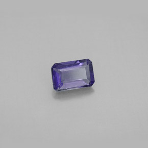 0.51캐럿 천연 바이올렛 블루 아이올라이트, 에메랄드 컷, 6×4.1 mm, VS