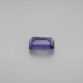 0.51캐럿 천연 바이올렛 블루 아이올라이트, 에메랄드 컷, 6×4.1 mm, VS