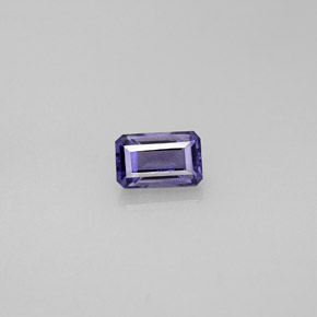 0.52캐럿 천연 바이올렛 블루 아이올라이트, 에메랄드 컷, 5.8×3.8 mm, VS