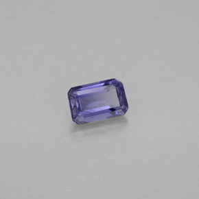0.47캐럿 천연 바이올렛 블루 아이올라이트, 에메랄드 컷, 5.9×3.9 mm, VS