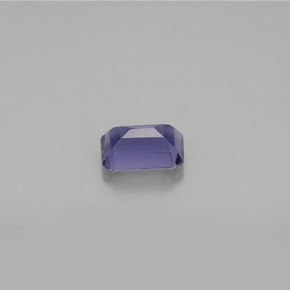 0.47캐럿 천연 바이올렛 블루 아이올라이트, 에메랄드 컷, 5.9×3.9 mm, VS