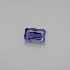 0.50캐럿 천연 바이올렛 블루 아이올라이트, 에메랄드 컷, 6×3.9 mm, VS