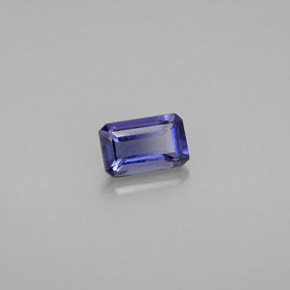 0.50캐럿 천연 바이올렛 블루 아이올라이트, 에메랄드 컷, 6×3.9 mm, VS