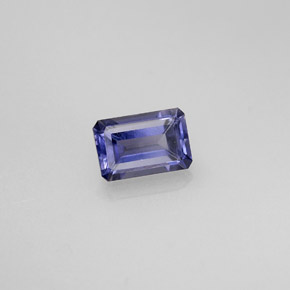 0.57캐럿 천연 바이올렛 블루 아이올라이트, 에메랄드 컷, 6.2×4.1 mm, VS