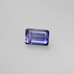 0.57캐럿 천연 바이올렛 블루 아이올라이트, 에메랄드 컷, 6.2×4.1 mm, VS