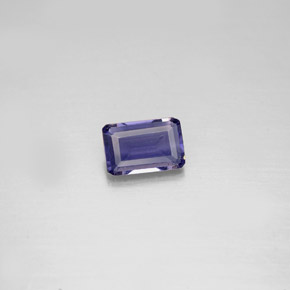 0.45캐럿 천연 바이올렛 블루 아이올라이트, 에메랄드 컷, 6×4 mm, VS