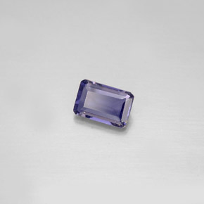 0.45캐럿 천연 바이올렛 블루 아이올라이트, 에메랄드 컷, 6×4 mm, VS