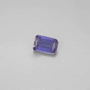0.44캐럿 천연 바이올렛 블루 아이올라이트, 에메랄드 컷, 5.8×4 mm, VS