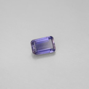 0.44캐럿 천연 바이올렛 블루 아이올라이트, 에메랄드 컷, 5.8×4 mm, VS