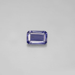 0.44캐럿 천연 바이올렛 블루 아이올라이트, 에메랄드 컷, 5.9×4 mm, VS