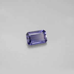 0.44캐럿 천연 바이올렛 블루 아이올라이트, 에메랄드 컷, 5.9×4 mm, VS