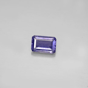 0.50캐럿 천연 바이올렛 블루 아이올라이트, 에메랄드 컷, 6.1×4.1 mm, VS