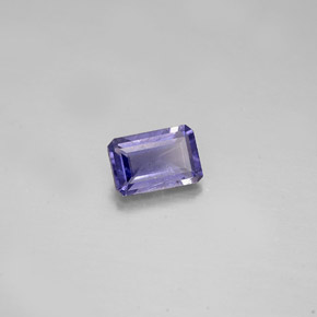 0.50캐럿 천연 바이올렛 블루 아이올라이트, 에메랄드 컷, 6.1×4.1 mm, VS