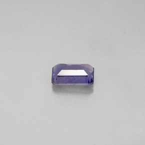 0.50캐럿 천연 바이올렛 블루 아이올라이트, 에메랄드 컷, 6.1×4.1 mm, VS