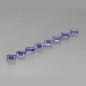 캐럿 천연 바이올렛 블루 아이올라이트 보석, 에메랄드 컷, 6.1×4 mm, VVS-VS