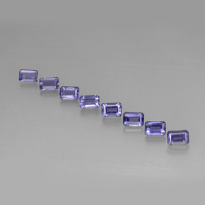 캐럿 천연 바이올렛 블루 아이올라이트 보석, 에메랄드 컷, 6.1×4 mm, VVS-VS