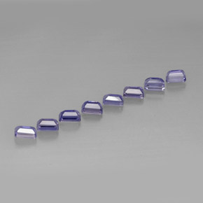 캐럿 천연 바이올렛 블루 아이올라이트 보석, 에메랄드 컷, 6.1×4 mm, VVS-VS