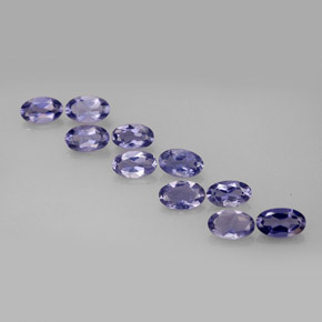 캐럿 천연 바이올렛 블루 아이올라이트 보석, 타원형 컷, 5×3.1 mm, VS