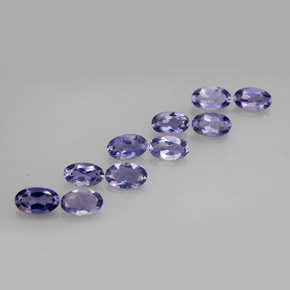 캐럿 천연 바이올렛 블루 아이올라이트 보석, 타원형 컷, 5×3.1 mm, VS