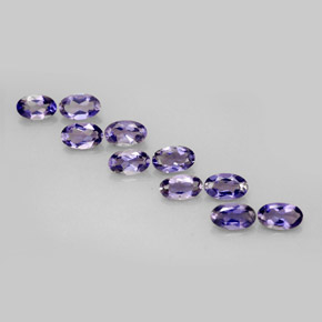 캐럿 천연 바이올렛 블루 아이올라이트 보석, 타원형 컷, 5×3 mm, VS