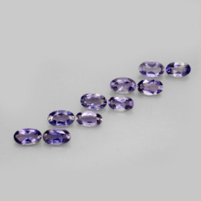 캐럿 천연 바이올렛 블루 아이올라이트 보석, 타원형 컷, 5×3 mm, VS