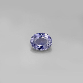 0.57캐럿 천연 바이올렛 블루 아이올라이트, 타원형 컷, 6.4×5.2 mm, VVS-VS