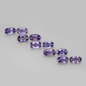 캐럿 천연 바이올렛 블루 아이올라이트 보석, 타원형 컷, 5.1×3.1 mm, VS