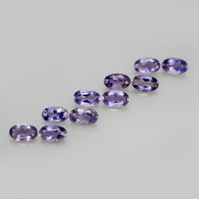 캐럿 천연 바이올렛 블루 아이올라이트 보석, 타원형 컷, 5.1×3.1 mm, VS