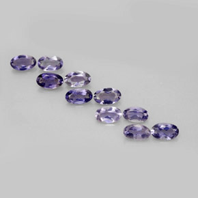 캐럿 천연 바이올렛 블루 아이올라이트 보석, 타원형 컷, 4.9×3.1 mm, VS
