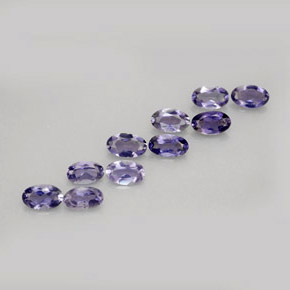 캐럿 천연 바이올렛 블루 아이올라이트 보석, 타원형 컷, 4.9×3.1 mm, VS