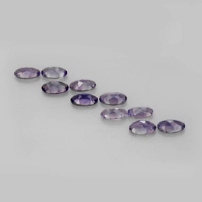 캐럿 천연 바이올렛 블루 아이올라이트 보석, 타원형 컷, 4.9×3.1 mm, VS