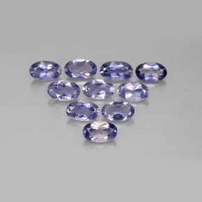 캐럿 천연 바이올렛 블루 아이올라이트 보석, 타원형 컷, 4.9×3.1 mm, VS
