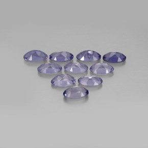 캐럿 천연 바이올렛 블루 아이올라이트 보석, 타원형 컷, 4.9×3.1 mm, VS