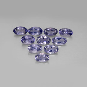 캐럿 천연 바이올렛 블루 아이올라이트 보석, 타원형 컷, 4.8×3.2 mm, VS