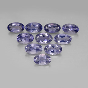 캐럿 천연 바이올렛 블루 아이올라이트 보석, 타원형 컷, 4.8×3.2 mm, VS