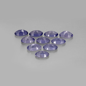 캐럿 천연 바이올렛 블루 아이올라이트 보석, 타원형 컷, 4.8×3.2 mm, VS