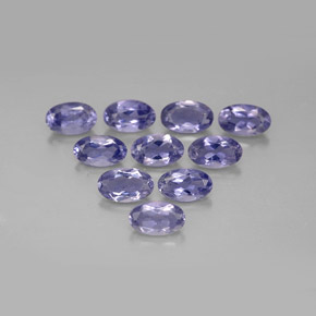 캐럿 천연 바이올렛 블루 아이올라이트 보석, 타원형 컷, 5.1×3.1 mm, VS