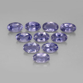 캐럿 천연 바이올렛 블루 아이올라이트 보석, 타원형 컷, 5.1×3.1 mm, VS
