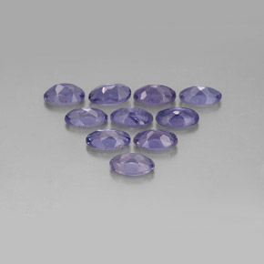 캐럿 천연 바이올렛 블루 아이올라이트 보석, 타원형 컷, 5.1×3.1 mm, VS