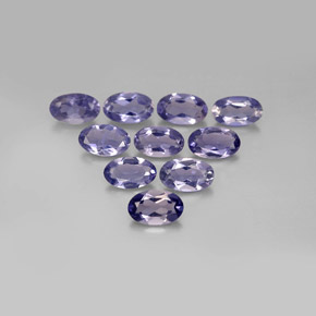 캐럿 천연 바이올렛 블루 아이올라이트 보석, 타원형 컷, 4.9×3.1 mm, VS