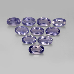 캐럿 천연 바이올렛 블루 아이올라이트 보석, 타원형 컷, 4.9×3.1 mm, VS