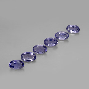 캐럿 천연 바이올렛 블루 아이올라이트 보석, 타원형 컷, 4.9×3.1 mm, VS
