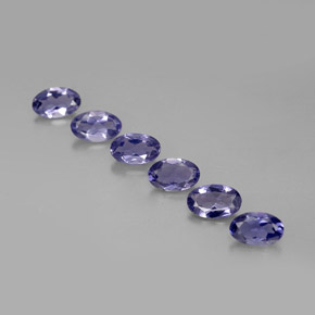 캐럿 천연 바이올렛 블루 아이올라이트 보석, 타원형 컷, 4.9×3.1 mm, VS
