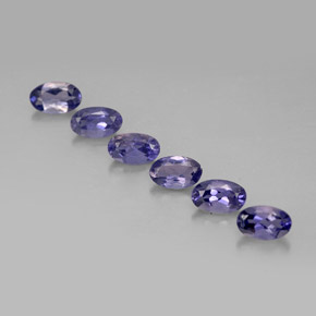 캐럿 천연 바이올렛 블루 아이올라이트 보석, 타원형 컷, 5.1×3.2 mm, VS