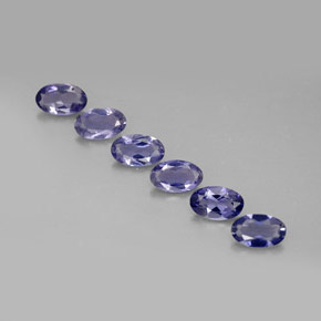 캐럿 천연 바이올렛 블루 아이올라이트 보석, 타원형 컷, 5.1×3.1 mm, VS