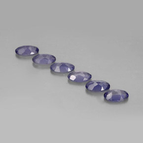 캐럿 천연 바이올렛 블루 아이올라이트 보석, 타원형 컷, 5.1×3.1 mm, VS