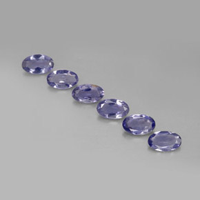 캐럿 천연 바이올렛 블루 아이올라이트 보석, 타원형 컷, 5×3 mm, VS