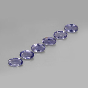 캐럿 천연 바이올렛 블루 아이올라이트 보석, 타원형 컷, 5×3 mm, VS